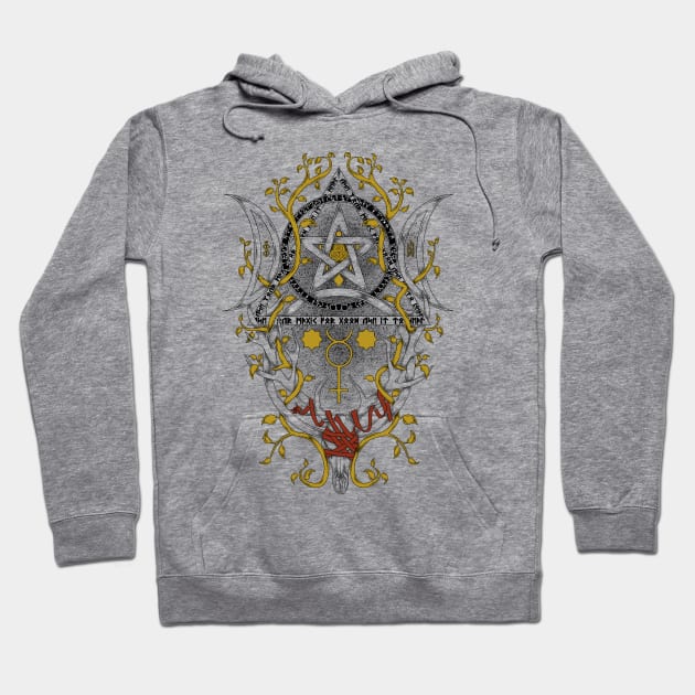 Triple Moon Goddess Knotwork Design Hoodie by Art of Arklin